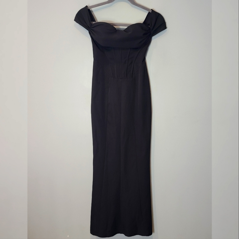 PRETTY LITTLE THING Corset Gilded Age Gown Dress Size 4 Black Formal Prom Hoco‎